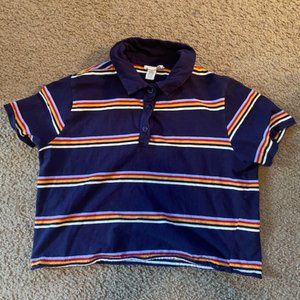 Crop top/ Button up/ striped